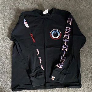 Medium Long Sleeve Black Bathing Ape Tee